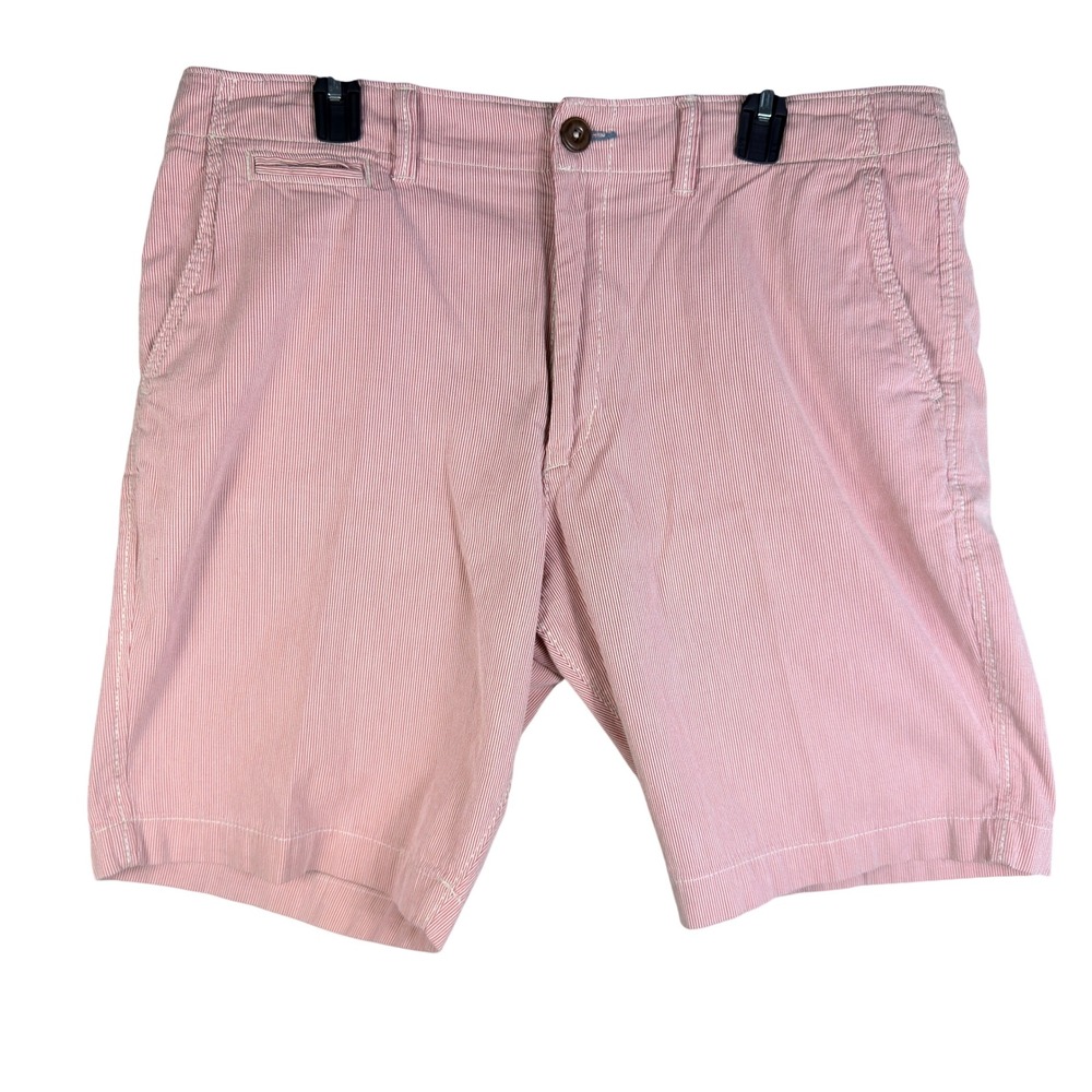 American Eagle Shorts Mens 36 Pink Seersucker Classic Fit Pinstripe Preppy Chino